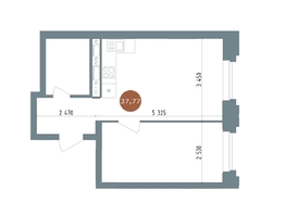 Продается 2-комнатная квартира ЖК 19/56 Кварталы Телецентра, сек 4, 37.77  м², 6700000 рублей