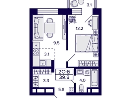 Продается 2-комнатная квартира ЖК Citatum (Цитатум), 39.8  м², 6700000 рублей