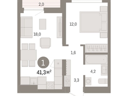 Продается 1-комнатная квартира ЖК Авиатор, дом 3, 41.25  м², 6760000 рублей