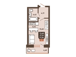 Продается Студия ЖК Ермак, 31.84  м², 3930000 рублей