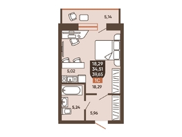 Продается Студия ЖК Ермак, 39.65  м², 4720000 рублей