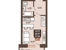 Продается Студия ЖК Ермак, 31.52  м², 4030000 рублей