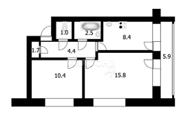 Продается 2-комнатная квартира Магистральная ул, 44.2  м², 4550000 рублей