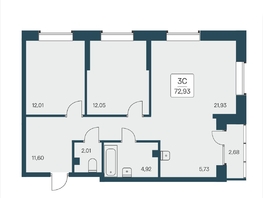 Продается 3-комнатная квартира ЖК Расцветай на Дуси Ковальчук, 72.93  м², 10650000 рублей