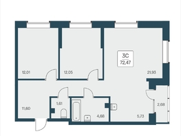 Продается 3-комнатная квартира ЖК Расцветай на Дуси Ковальчук, 72.47  м², 10750000 рублей