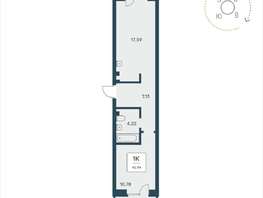 Продается 1-комнатная квартира ЖК Расцветай на Авиастроителей, 45.94  м², 6600000 рублей