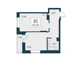 Продается 2-комнатная квартира ЖК Квартал на Игарской, дом 2 мон, 47.32  м², 6600000 рублей