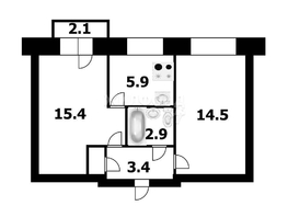 Продается 2-комнатная квартира Танкистов ул, 43.9  м², 3750000 рублей