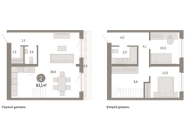 Продается 2-комнатная квартира ЖК Европейский берег, дом 49, 93.06  м², 17410000 рублей