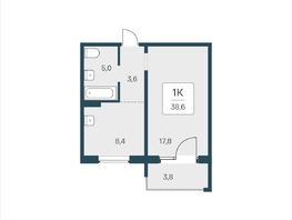 Продается 1-комнатная квартира ЖК Цветной бульвар, дом 4 сек 1, 38.6  м², 4450000 рублей