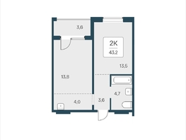 Продается 2-комнатная квартира ЖК Цветной бульвар, дом 4 сек 2, 43.2  м², 5050000 рублей