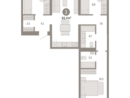 Продается 3-комнатная квартира ЖК Европейский берег, дом 49, 81.44  м², 15710000 рублей