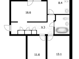 Продается 3-комнатная квартира Ольги Жилиной ул, 65.8  м², 10850000 рублей