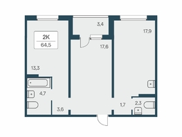 Продается 2-комнатная квартира ЖК Цветной бульвар, дом 3, 64.5  м², 7200000 рублей