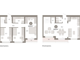 Продается 3-комнатная квартира ЖК Европейский берег, дом 49, 128.97  м², 22280000 рублей