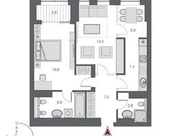 Продается 2-комнатная квартира ЖК Дом Нобель, 63.3  м², 18600000 рублей