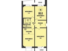 Продается 4-комнатная квартира ЖК Династия, дом 903, 86  м², 9000000 рублей