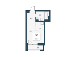 Продается Студия ЖК Расцветай на Кропоткина, дом 1, 29.1  м², 5300000 рублей