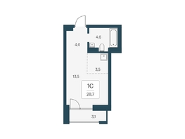 Продается Студия ЖК Расцветай на Кропоткина, дом 1, 28.7  м², 5250000 рублей