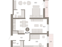 Продается 2-комнатная квартира ЖК Европейский берег, дом 49, 81.26  м², 12730000 рублей