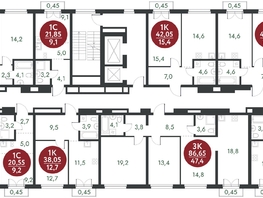 Продается 1-комнатная квартира ЖК Скандинавские кварталы, дом 1, 45.49  м², 5989000 рублей