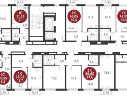 Продается 1-комнатная квартира ЖК Скандинавские кварталы, дом 1, 60.25  м², 7268500 рублей