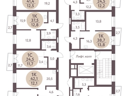 Продается 1-комнатная квартира ЖК Зеленый город, дом 1, 38.7  м², 4970200 рублей