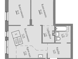 Продается 3-комнатная квартира ЖК Базилик, дом 2, 53.02  м², 7113000 рублей