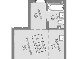 Продается 1-комнатная квартира ЖК Базилик, дом 2, 25.82  м², 4519000 рублей