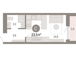 Продается Студия ЖК Европейский берег, дом 49, 23.49  м², 4840000 рублей