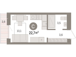 Продается Студия ЖК Авиатор, дом 3, 22.69  м², 4630000 рублей