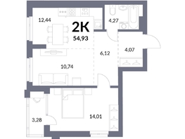 Продается 2-комнатная квартира ЖК Горская Лагуна, корпус 2, 53.29  м², 11800000 рублей