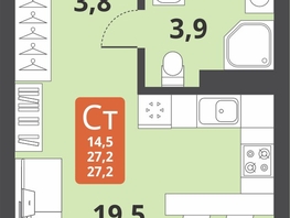 Продается Студия ЖК Тайгинский парк, дом 3, 27.2  м², 4880000 рублей