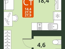 Продается Студия ЖК Тайгинский парк, дом 4, 27.9  м², 4880000 рублей