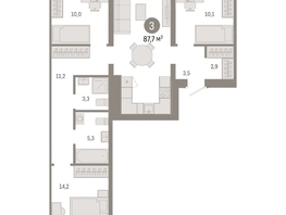 Продается 3-комнатная квартира ЖК Европейский берег, дом 44, 87.7  м², 11890000 рублей