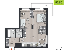 Продается 3-комнатная квартира ЖК ДНК, 52.5  м&sup2;, 7294250 рублей