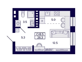Продается Студия ЖК Сподвижники, 26.3  м², 4300000 рублей
