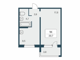 Продается 1-комнатная квартира ЖК Цветной бульвар, дом 3, 38.7  м², 5250000 рублей