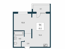 Продается 1-комнатная квартира ЖК Квартал на Игарской, дом 3 пан с2, 41  м², 5150000 рублей