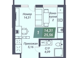 Продается Студия АК Voroshilov (Ворошилов), 25.56  м², 3425040 рублей