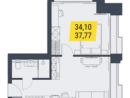 Продается 1-комнатная квартира АК Land Lord (Ленд Лорд), 37.77  м², 7176300 рублей