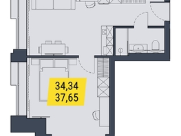 Продается 1-комнатная квартира АК Land Lord (Ленд Лорд), 37.65  м², 6814650 рублей