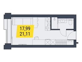 Продается Студия АК Land Lord (Ленд Лорд), 20.97  м², 5347350 рублей