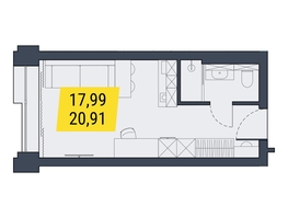 Продается Студия АК Land Lord (Ленд Лорд), 20.75  м², 5291250 рублей