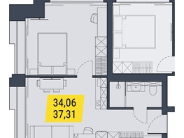 Продается 1-комнатная квартира АК Land Lord (Ленд Лорд), 37.07  м², 9452850 рублей