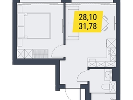 Продается 1-комнатная квартира АК Land Lord (Ленд Лорд), 31.37  м², 7627200 рублей