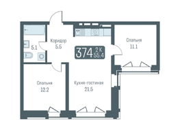 Продается 3-комнатная квартира ЖК Кварталы Немировича, 55.4  м², 9450000 рублей