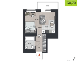 Продается Студия ЖК ДНК, 30.7 м², 4933230 рублей