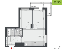 Продается 3-комнатная квартира ЖК ДНК, 52.5  м², 7061300 рублей