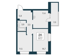 Продается 2-комнатная квартира ЖК Расцветай на Красном, дом 3,4, 57.7  м², 10050000 рублей